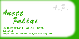 anett pallai business card